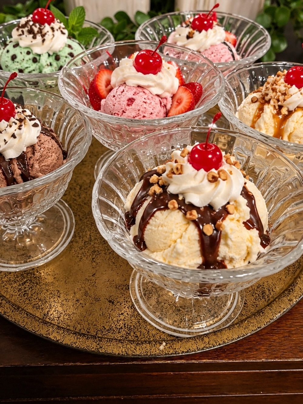 Crystal Glass Dessert Bowls - Clear Serving Sundae Dishes (Set)